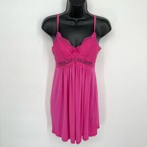 INC Intimates NEW Women's Spaghetti Strap Nightgown Sheer Lacey XS Fuchsia Pink